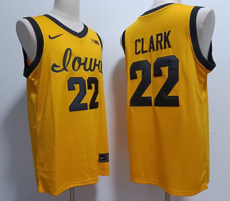 2024 NCAA Men Iowa Hawkeyes 22 Caitlin Clark yellow style #2 nike jerseys